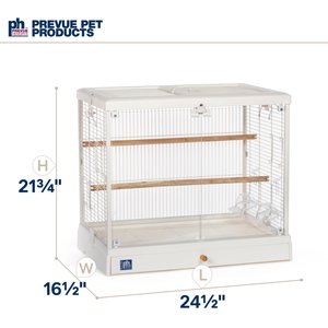 Prevue Pet Products Crystal Palace Luxe Glass Door Bird Cage, White