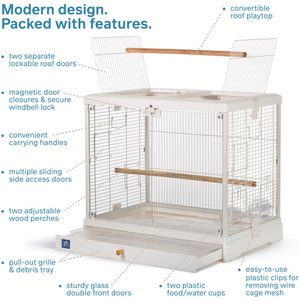 Prevue Pet Products Crystal Palace Luxe Glass Door Bird Cage, White