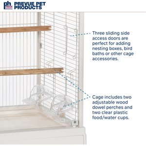 Prevue Pet Products Crystal Palace Luxe Glass Door Bird Cage, White
