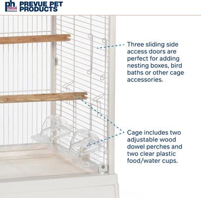 Show full view: Prevue Pet Products Crystal Palace Luxe Glass Door Bird Cage, White slide 5 of 10