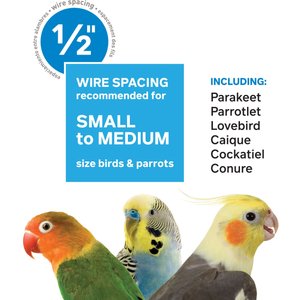 Prevue Pet Products Crystal Palace Luxe Glass Door Bird Cage, White