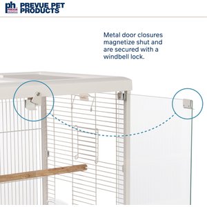 Prevue Pet Products Crystal Palace Luxe Glass Door Bird Cage, White