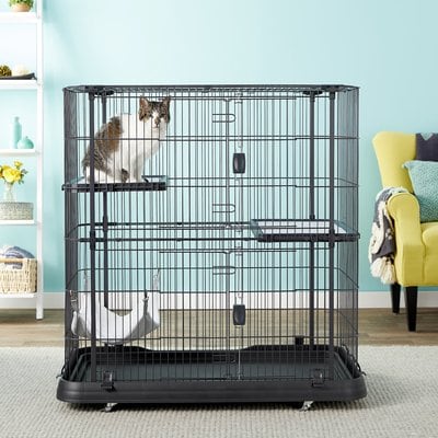 Prevue Pet Products Prevue Pet Products Deluxe Cat Cage Playpen, Black