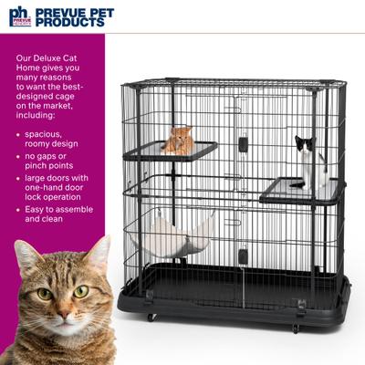 Show full view: Prevue Pet Products Deluxe Cat Cage Playpen, Black slide 2 of 11