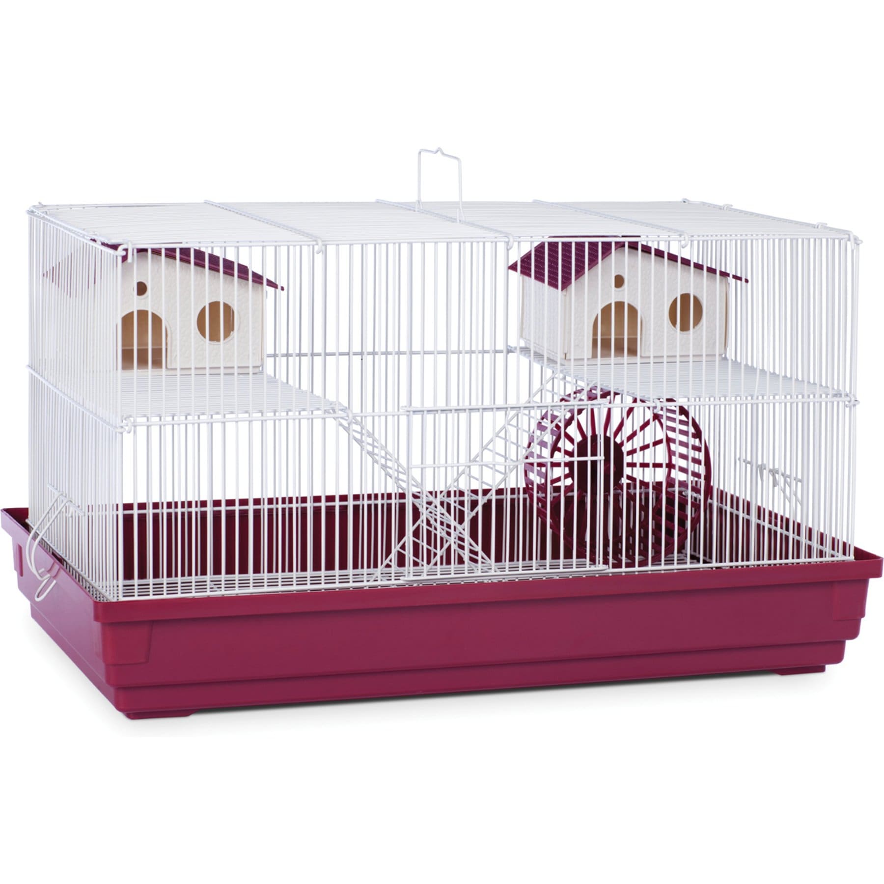 Prevue Pet Products Deluxe Hamster & Gerbil Coated Steel Small Animal Cage with Platforms, Red