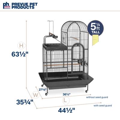 Show full view: Prevue Pet Products Deluxe Parrot Cage with Playtop, Black slide 7 of 9