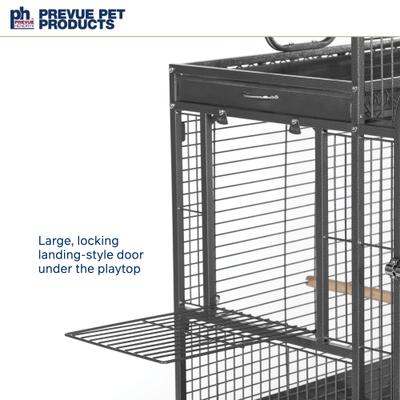 Show full view: Prevue Pet Products Deluxe Parrot Cage with Playtop, Black slide 4 of 9