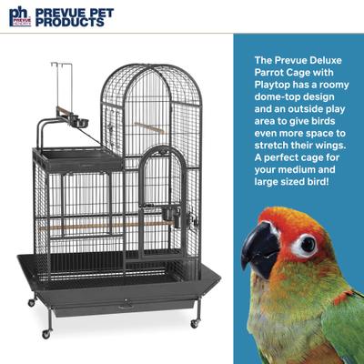Show full view: Prevue Pet Products Deluxe Parrot Cage with Playtop, Black slide 2 of 9