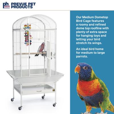 Show full view: Prevue Pet Products Dome Top Bird Cage, Medium, Chalk White slide 2 of 9