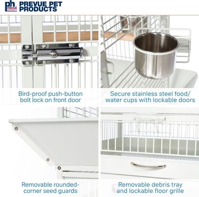 Show full view: Prevue Pet Products Dome Top Bird Cage, Medium, Chalk White slide 5 of 9
