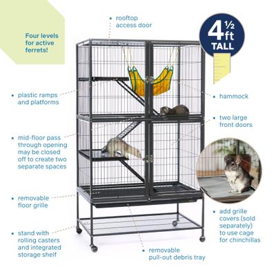 Show full view: Prevue Pet Products Feisty Ferret Home, Black Hammertone slide 3 of 11