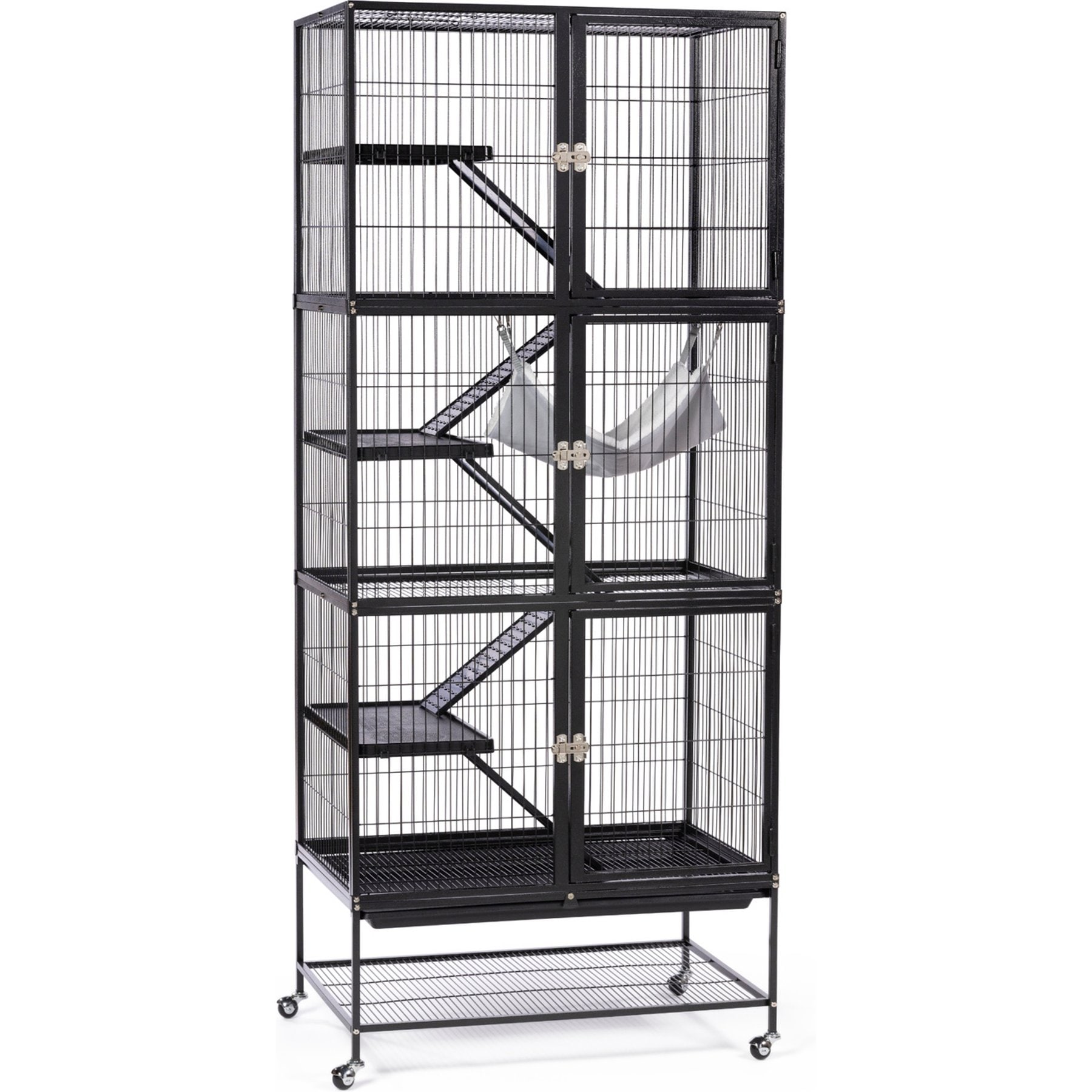 Prevue Pet Products Ferret Stack Three Story Coated Steel Small Animal Cage, Black