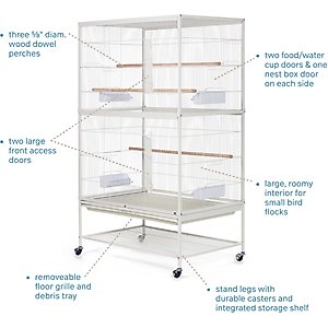 Prevue Pet Products Flight Bird Cage, White