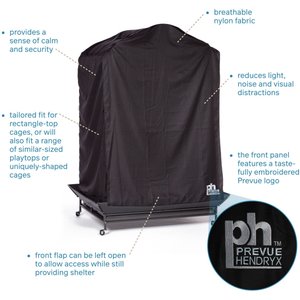 Prevue Pet Products Good Night Bird Cage Cover, Black, X-Large