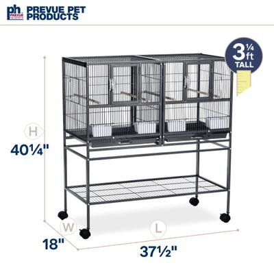 Show full view: Prevue Pet Products Hampton Deluxe Divided Breeder Bird Cage with Stand, Black slide 6 of 9