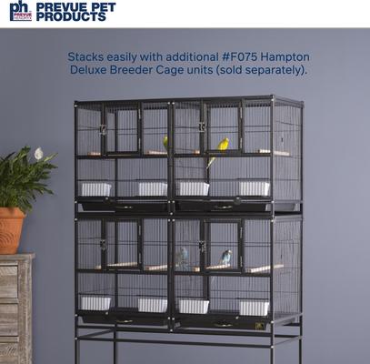 Show full view: Prevue Pet Products Hampton Deluxe Divided Breeder Bird Cage with Stand, Black slide 8 of 9