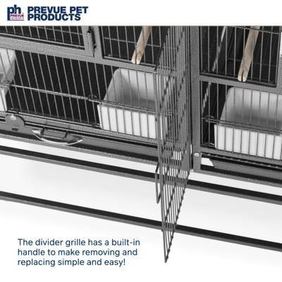 Show full view: Prevue Pet Products Hampton Deluxe Divided Breeder Bird Cage with Stand, Black slide 5 of 9