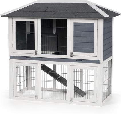 Show full view: Prevue Pet Products Hutch Duplex Small Pet Hutch, Gray slide 1 of 10