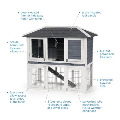 Show full view: Prevue Pet Products Hutch Duplex Small Pet Hutch, Gray slide 3 of 10