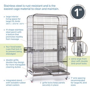 Prevue Pet Products Imperial Stainless Bird Cage