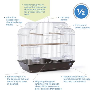 Show full view: Prevue Pet Products Keet/Tiel Cascade Roof Bird Cage slide 7 of 10