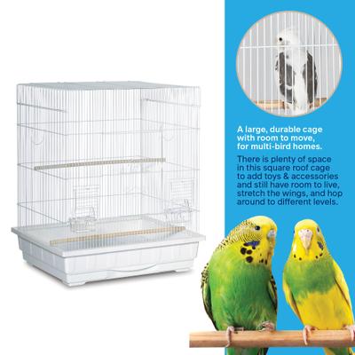Show full view: Prevue Pet Products Keet/Tiel Square Roof Bird Cage, White slide 6 of 10