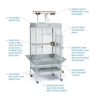 Show full view: Prevue Pet Products Medium Select Bird Cage, Pewter slide 3 of 9