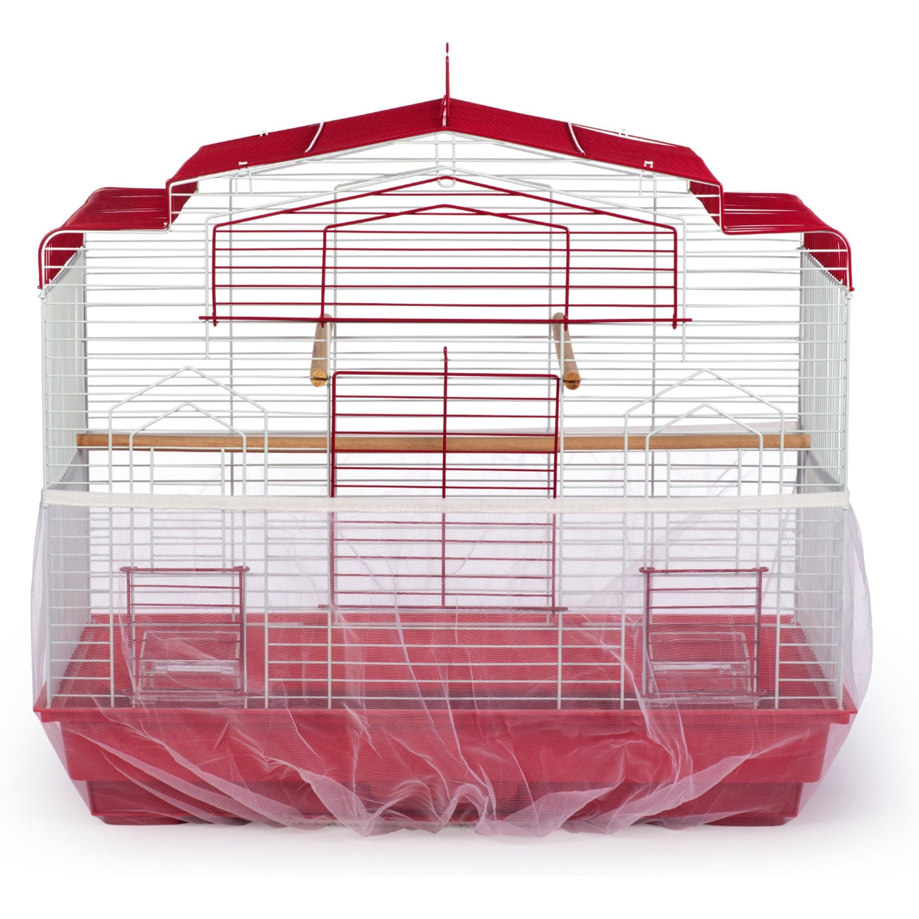 Prevue Pet Products Mesh Bird Seed Catcher Elastic Band Nylon Bird Cage Accessory, White