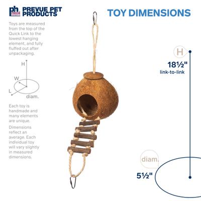 Show full view: Prevue Pet Products Naturals Coco Hideaway with Ladder Bird Toy, 12-in slide 2 of 9