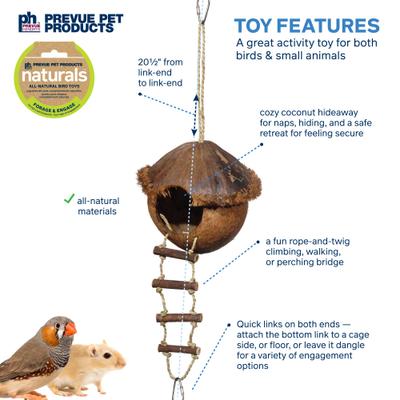 Show full view: Prevue Pet Products Naturals Island Hideaway Bird Toy, Natural slide 3 of 7
