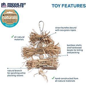 Prevue Pet Products Naturals Woodland Harvest Bird Toy, Natural
