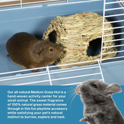 Show full view: Prevue Pet Products Nature's Hideaway Grass Hut Small Animal Toy, Medium slide 2 of 11