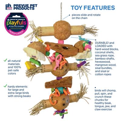 Show full view: Prevue Pet Products Playfuls Bamboo Shoots Bird Toy, Multicolor slide 3 of 7