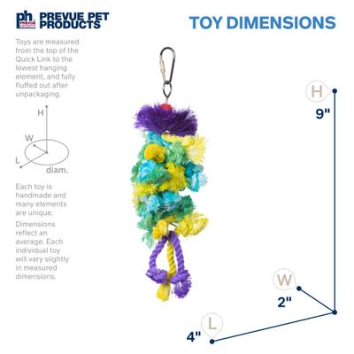 Show full view: Prevue Pet Products Playfuls Braided Bunch Bird Toy, Multicolor slide 2 of 7