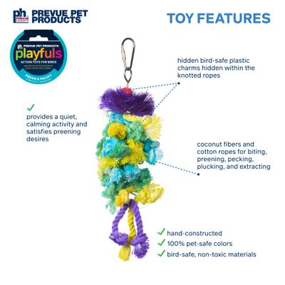 Show full view: Prevue Pet Products Playfuls Braided Bunch Bird Toy, Multicolor slide 3 of 7