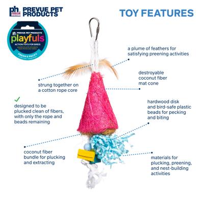 Show full view: Prevue Pet Products Playfuls Firecracker Bird Toy, Multicolor slide 3 of 7