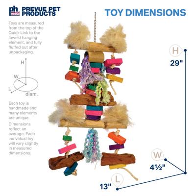 Show full view: Prevue Pet Products Playfuls Fluff N Stuff Bird Toy, Multicolor slide 2 of 7