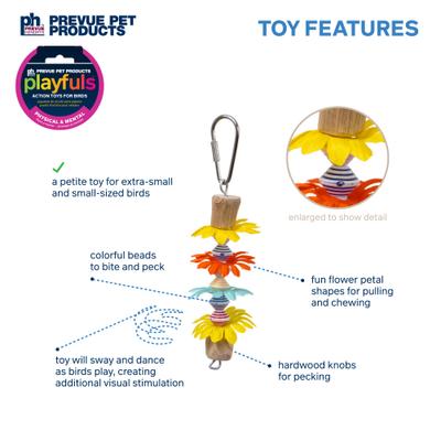Show full view: Prevue Pet Products Playfuls Kauai Totem Bird Toy, Multicolor slide 3 of 9