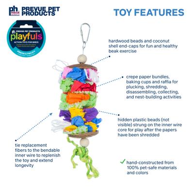 Show full view: Prevue Pet Products Playfuls Laundry Day Bird Toy, Multicolor slide 3 of 8