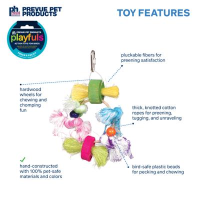 Show full view: Prevue Pet Products Playfuls Lots of Knots Bird Toy, Multicolor slide 3 of 7