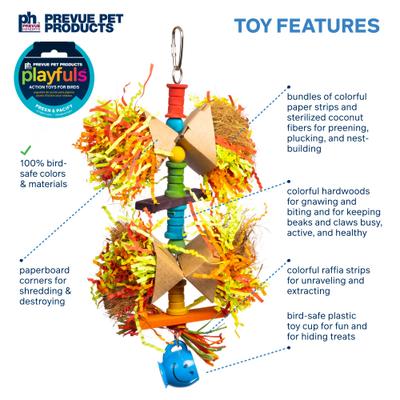 Show full view: Prevue Pet Products Playfuls Party Popper Bird Toy slide 3 of 8