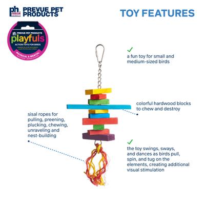 Show full view: Prevue Pet Products Playfuls Sassy Bird Toy, Multicolor slide 3 of 7