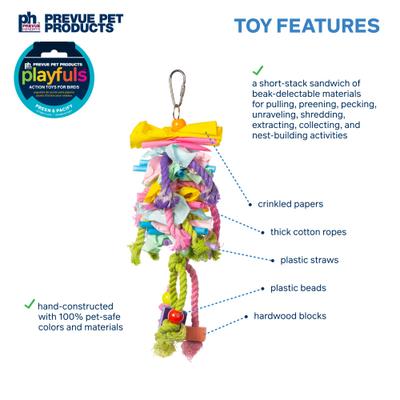 Show full view: Prevue Pet Products Playfuls Short Stack Bird Toy, Multicolor slide 3 of 7