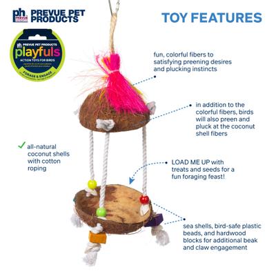 Show full view: Prevue Pet Products Playfuls Tiki Hut Bird Toy, Multicolor slide 3 of 7
