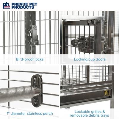 Show full view: Prevue Pet Products Playtop Bird Cage, Stainless Steel, Medium slide 5 of 10