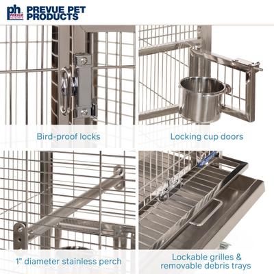 Show full view: Prevue Pet Products Playtop Bird Cage, Stainless Steel, Small slide 5 of 9
