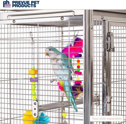 Show full view: Prevue Pet Products Playtop Bird Cage, Stainless Steel, Small slide 8 of 9