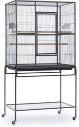 Prevue Pet Products Powder Coated Steel Construction Flight Bird Cage with Stand, Black