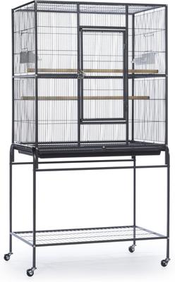 Show full view: Prevue Pet Products Powder Coated Steel Construction Flight Bird Cage with Stand, Black slide 1 of 6
