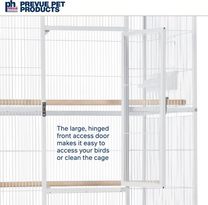 Show full view: Prevue Pet Products Powder Coated Steel Construction Flight Bird Cage with Stand, White slide 4 of 10